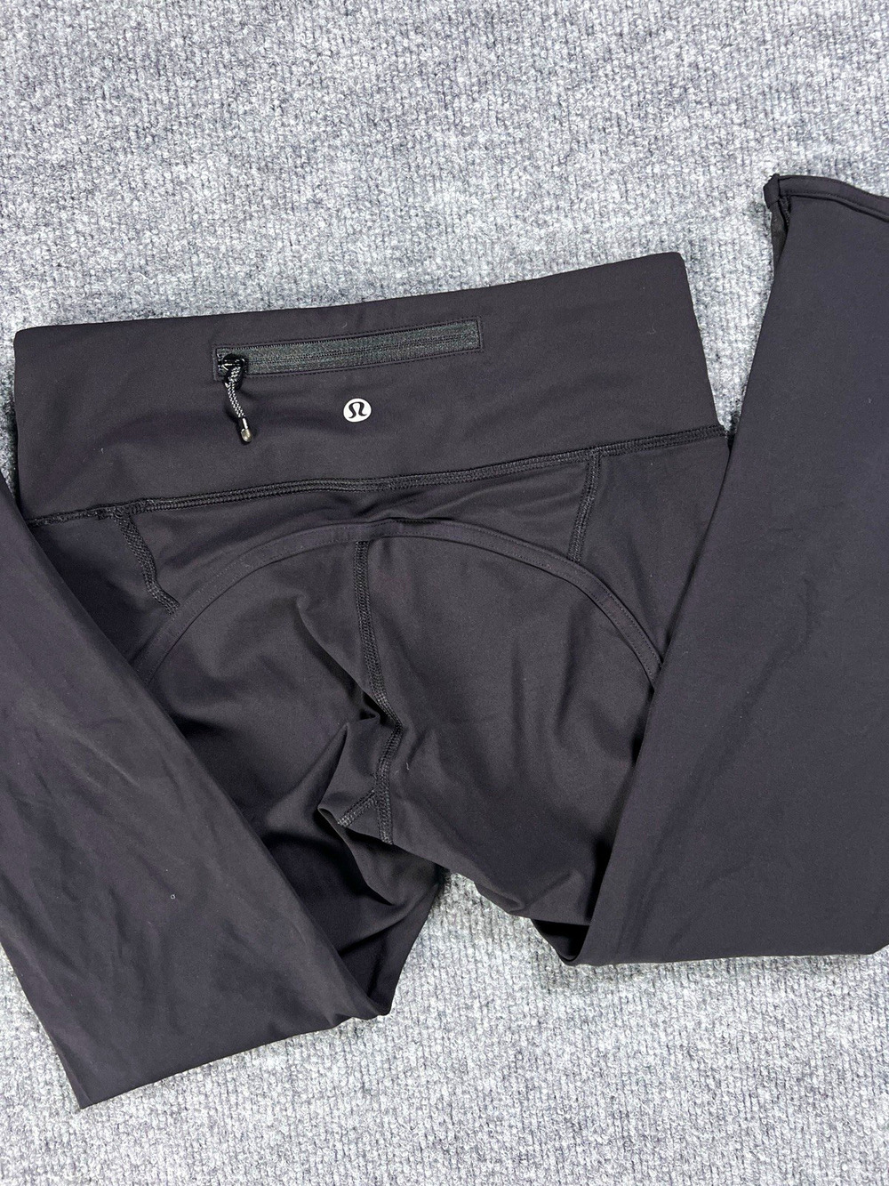 Lululemon Leggings Mesh With Me Crop Black Sheer Running Womens Four